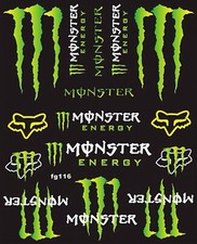 Listing image for Universal Motorcycle Monster Energy Waterproof Stickers Helmet Bike Body Decals