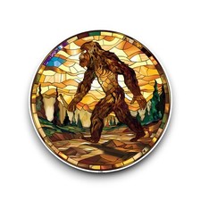 Listing image for LARGE Bigfoot Sasquatch Stained Glass Window Design Opaque Vinyl Sticker Decal