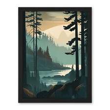Listing image for Great Bear Rainforest Misty Sunrise Landscape Framed Art Picture Print 18X24