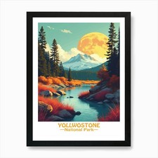 Listing image for Yellowstone National Park 3 Art Pri Framed Wall Art Poster Canvas Print Picture