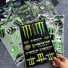 Listing image for MONSTER ENERGY Decal Sticker UNIVERSAL FIT HELMET Drift Rally Garage Motorcycle