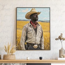 Listing image for Black Cowboy Vintage Wall Man Retro Poster Wild West African Western Rodeo Home