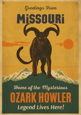 Listing image for Ozark Howler Cryptid Wall Collage Postcard Style Poster