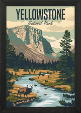 Listing image for Yellowstone National Park Framed Wall Art Poster Canvas Print Picture