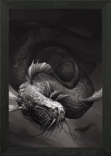 Listing image for Sea Serpent Jormungandr Framed Wall Art Poster Canvas Print Picture
