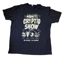 Listing image for Midnite Cryptid Show Featuring Sasquatch Goatman Chupacabra Mothman T-Shirt XXL