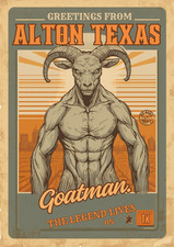 Listing image for Goatman Cryptid Wall Collage Postcard Style Poster