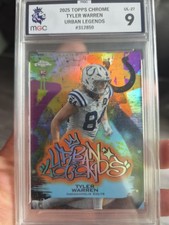 Listing image for Tyler Warren Rookie SSP - 2025 Topps Chrome, Urban Legends Case Hit MGC Graded9