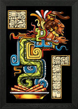 Listing image for Mayan Vision Serpent God Framed Wall Art Poster Canvas Print Picture