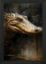 Listing image for Alligator Respected Framed Wall Art Poster Canvas Print Picture