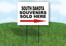 Listing image for SOUTH DAKOTA SOUVENIRS SOLD HERE RIGHT ARROW Yard Sign w Stand LAWN SIGN Single