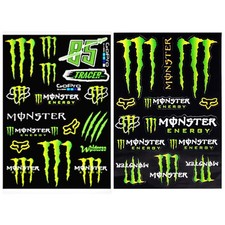 Listing image for 2 Sheets - MONSTER FOXRacing Motorbike Stickers Moto GP Dirt Bike Quad ATV Decal