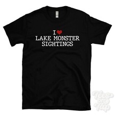 Listing image for I LOVE LAKE MONSTER SIGHTINGS T-SHIRT heart cryptids folklore mythology legends