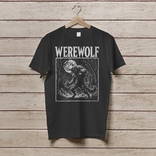 Listing image for Vintage Werewolf Shirt Retro Paranormal Wolf T-Shirt Creepy Creature Shirt
