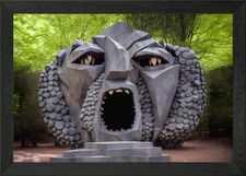 Listing image for Stone monster sculpture mo Framed Wall Art Poster Canvas Print Picture