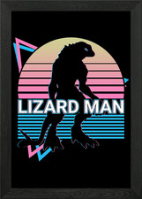 Listing image for Lizard Man Cryptid Framed Wall Art Poster Canvas Print Picture